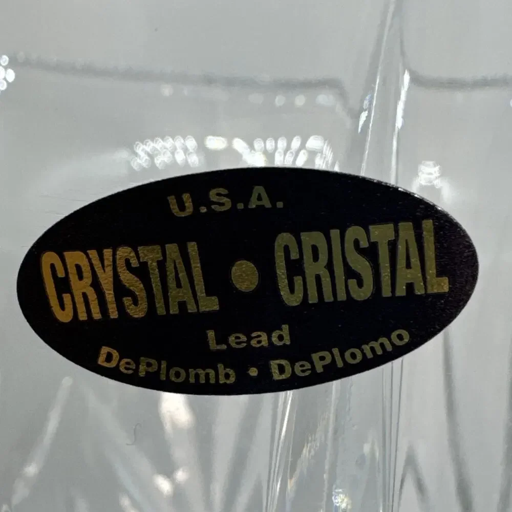 DePlomb Lead Cut Crystal Vase Pineapple Floral Diamond Design 24% VTG USA 7.5